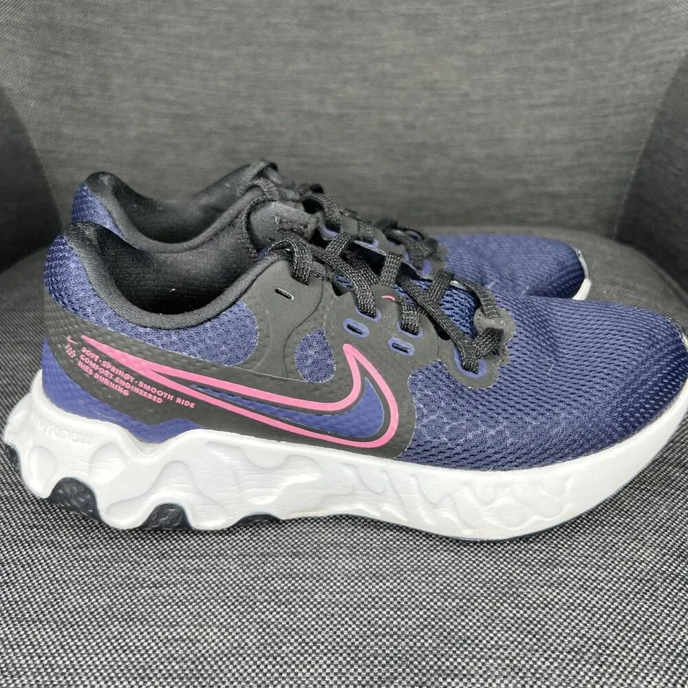 Nike Renew Ride 2 Women's Blue Black Pink Running Shoes Size 7.5M CU3508-401